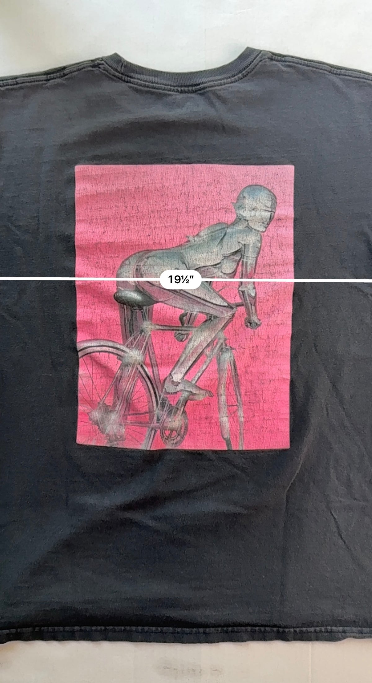 HUF x Hajime Sorayama Robot Ride Tee Black Mens M Chrome Gynoid Bicycle