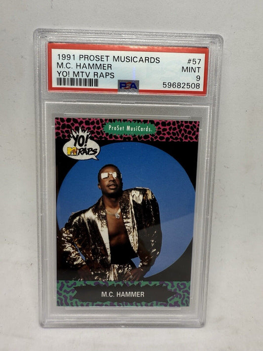 1991 Pro Set Yo! MTV Raps MC Hammer #57 Musicards, PSA 9 Mint