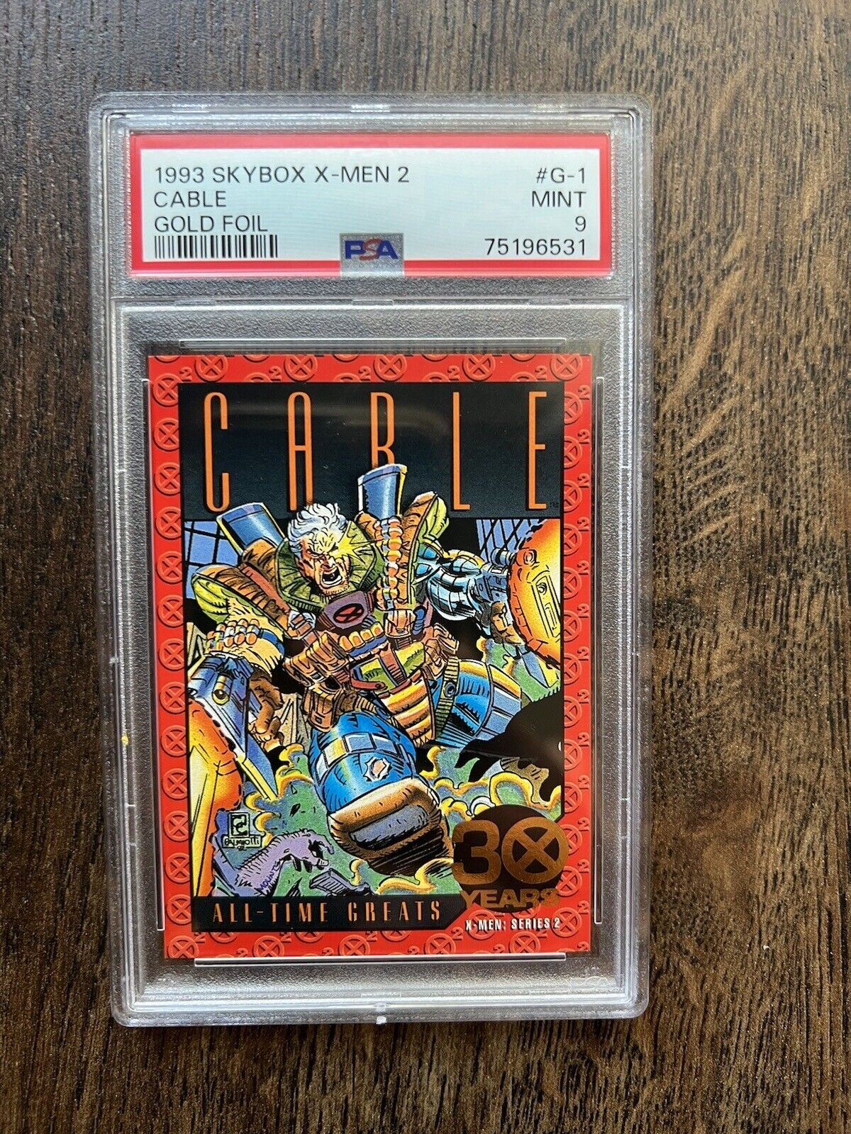 1993 Skybox X - Men 2 5 Cable - PSA 9 Mint G - 1 Gold Foil - thriftgoblin