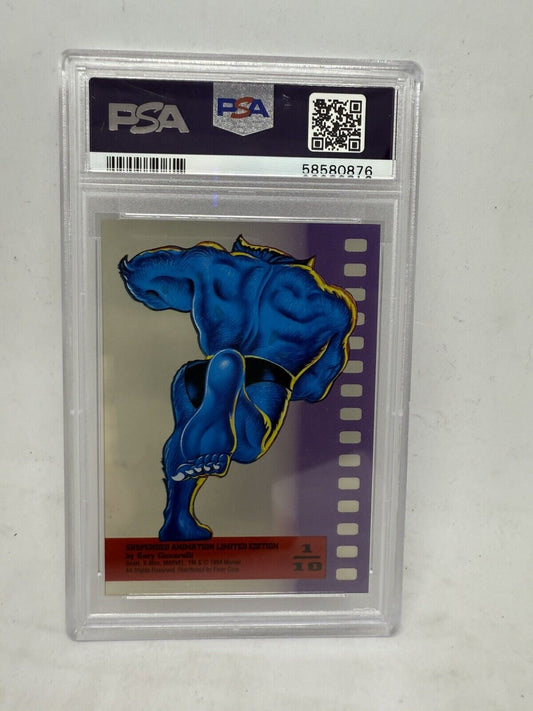 1995 Fleer Marvel X - Men Toy Biz BEAST PSA 8 Suspended Animation Promo Card - thriftgoblin