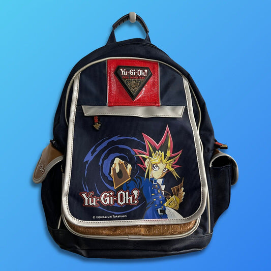 1996 Yu - Gi - Oh Backpack Duel Monster Millenium Eye Strap Bag RARE Exodia Card - thriftgoblinLuggage