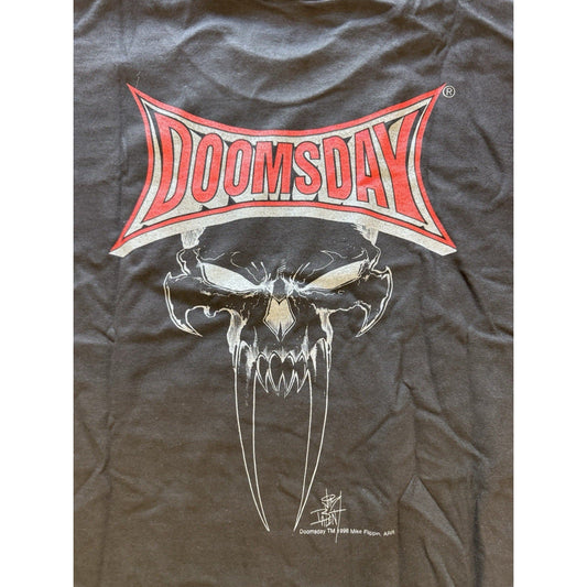 1998 Doomsday Shirt XL Mike Flippin Evil Ernie Metal Chaos Comics Promo Tee - thriftgoblin