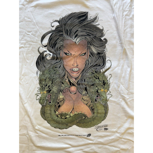 2001 Chaos Comics Jade XL Shirt Dragon Lashley Art RARE Topps Indy Comic Tee - thriftgoblin