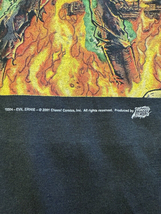 2001 Evil Ernie Tshirt Chaos Comics Mens XL Comic Images Graphic Black Crewneck - thriftgoblin