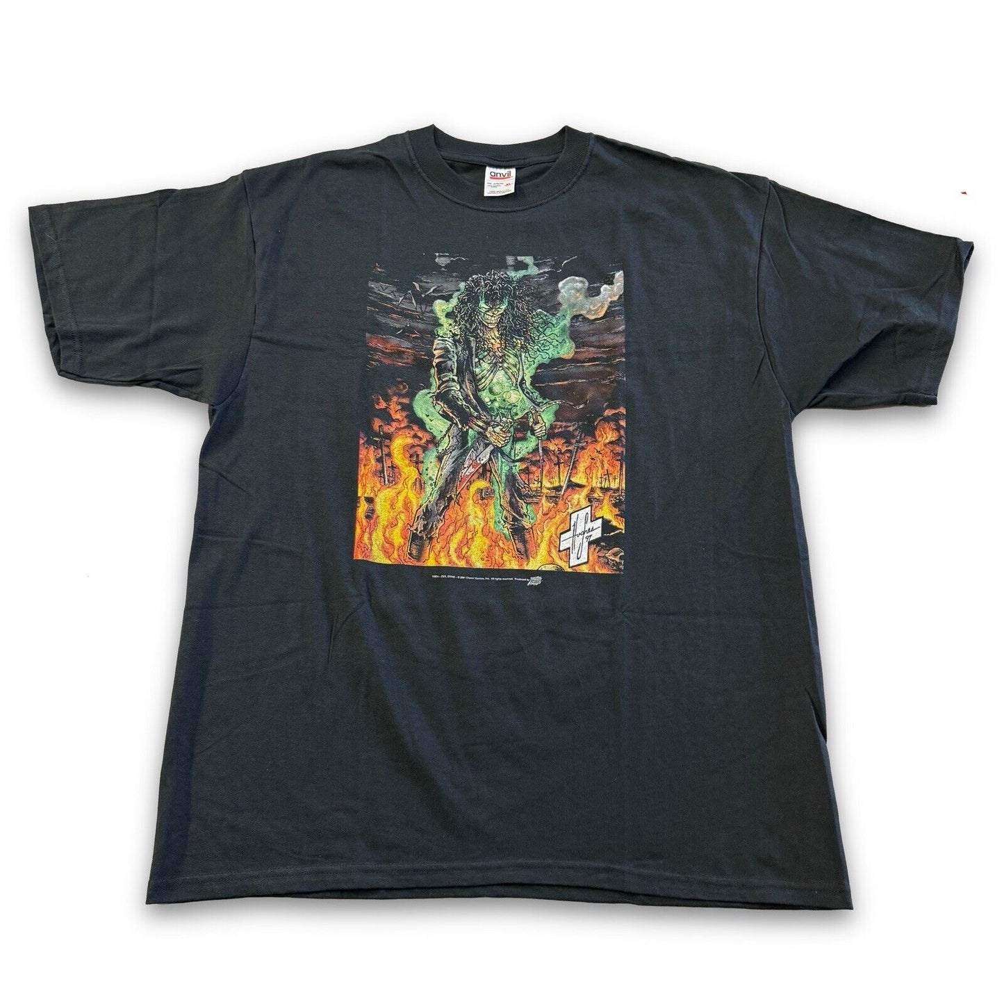 2001 Evil Ernie Tshirt Chaos Comics Mens XL Comic Images Graphic Black Crewneck - thriftgoblin