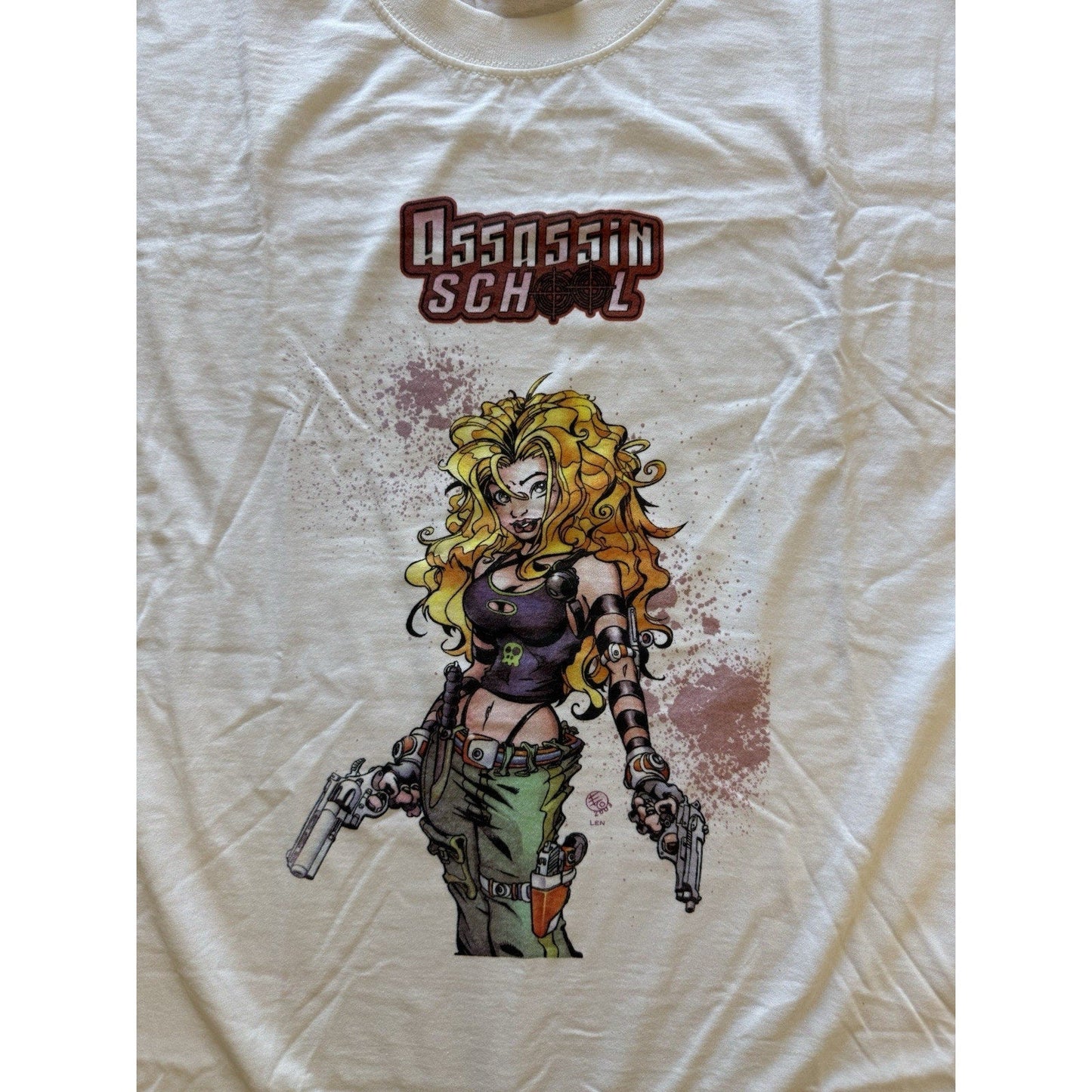 2003 Assassin School Shirt XL Fruit of the Loom Comic Babe AP Comics T-shirt - thriftgoblin