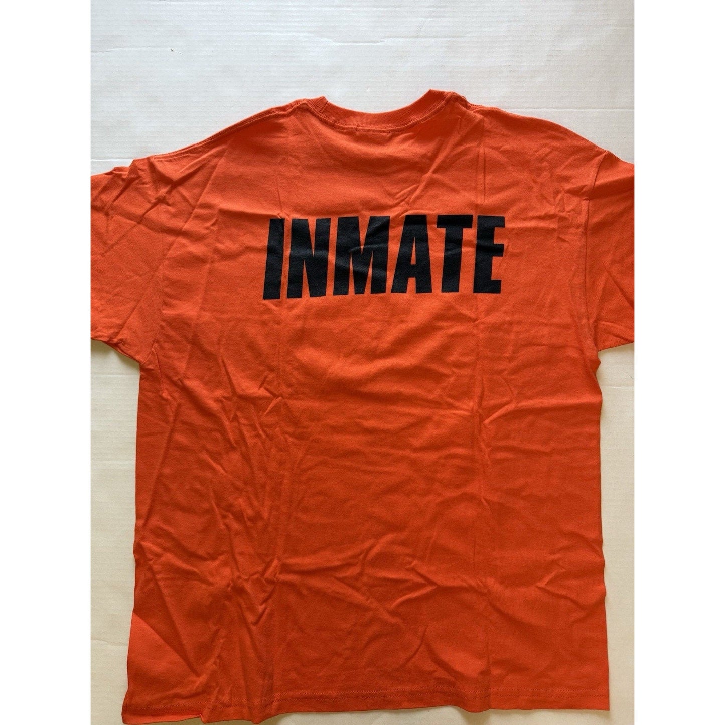 2005 DC Arkham Asylum Inmate T-Shirt XL Orange Graphitti Hanes Batman Joker Y2K - thriftgoblin
