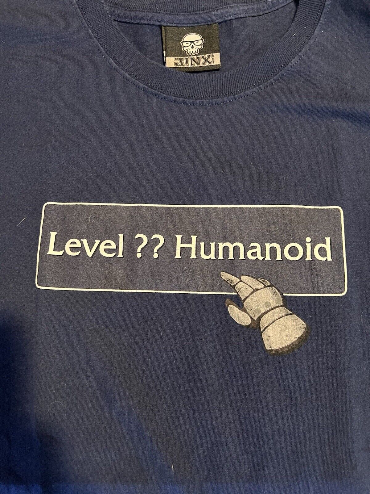 2006 World of Warcraft “Level?? Humanoid” T-shirt Blizzard WOW Jinx Large Blue - thriftgoblin