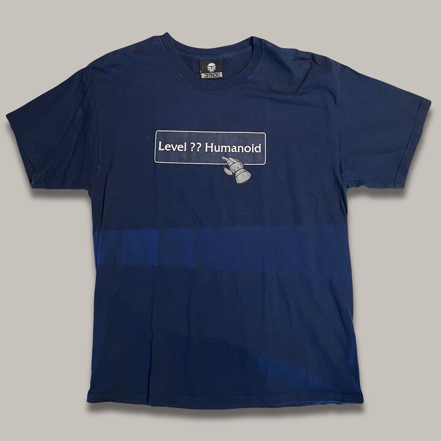 2006 World of Warcraft “Level?? Humanoid” T-shirt Blizzard WOW Jinx Large Blue - thriftgoblin