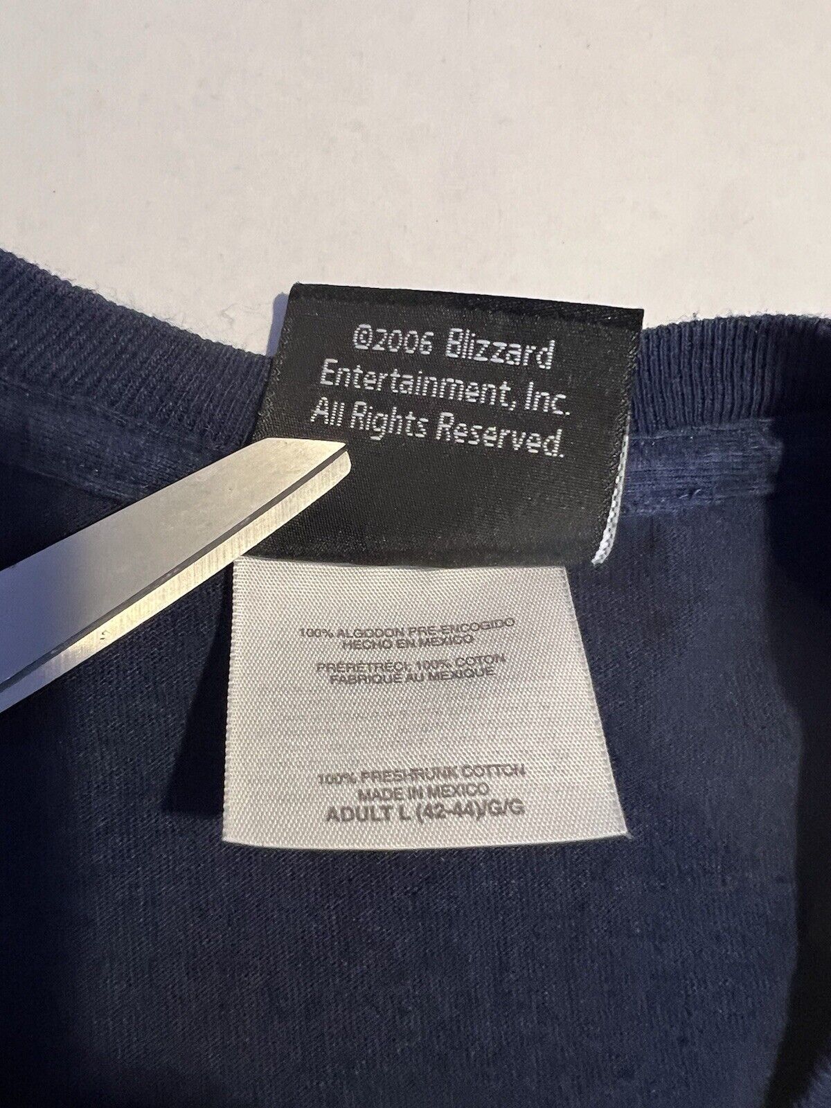2006 World of Warcraft “Level?? Humanoid” T-shirt Blizzard WOW Jinx Large Blue - thriftgoblin