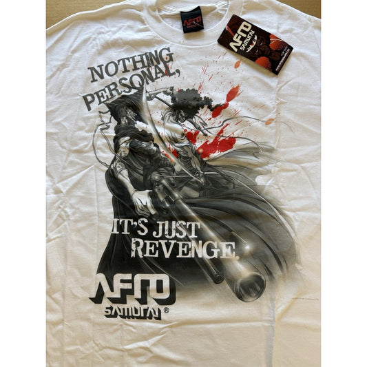 2007 Afro Samurai XL Shirt Nothing Personal Revenge OG Gonzo Anime WuTang White - thriftgoblin