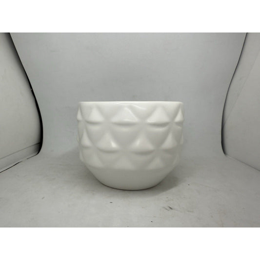 2013 Starbucks Coffee Mug Bone China White Faceted Scales Geometric Pattern 14oz - thriftgoblin