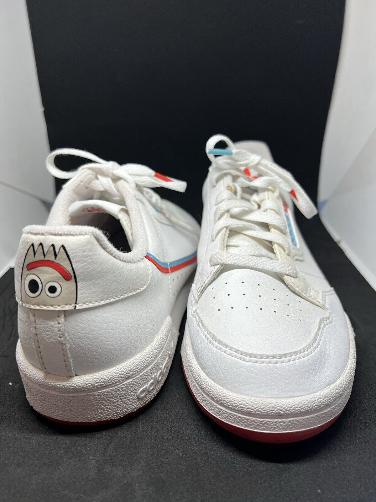 2019 Adidas x Toy Story 4 Shoe. Youth/women Continental 80 EG7313 White Red Cyan - thriftgoblin