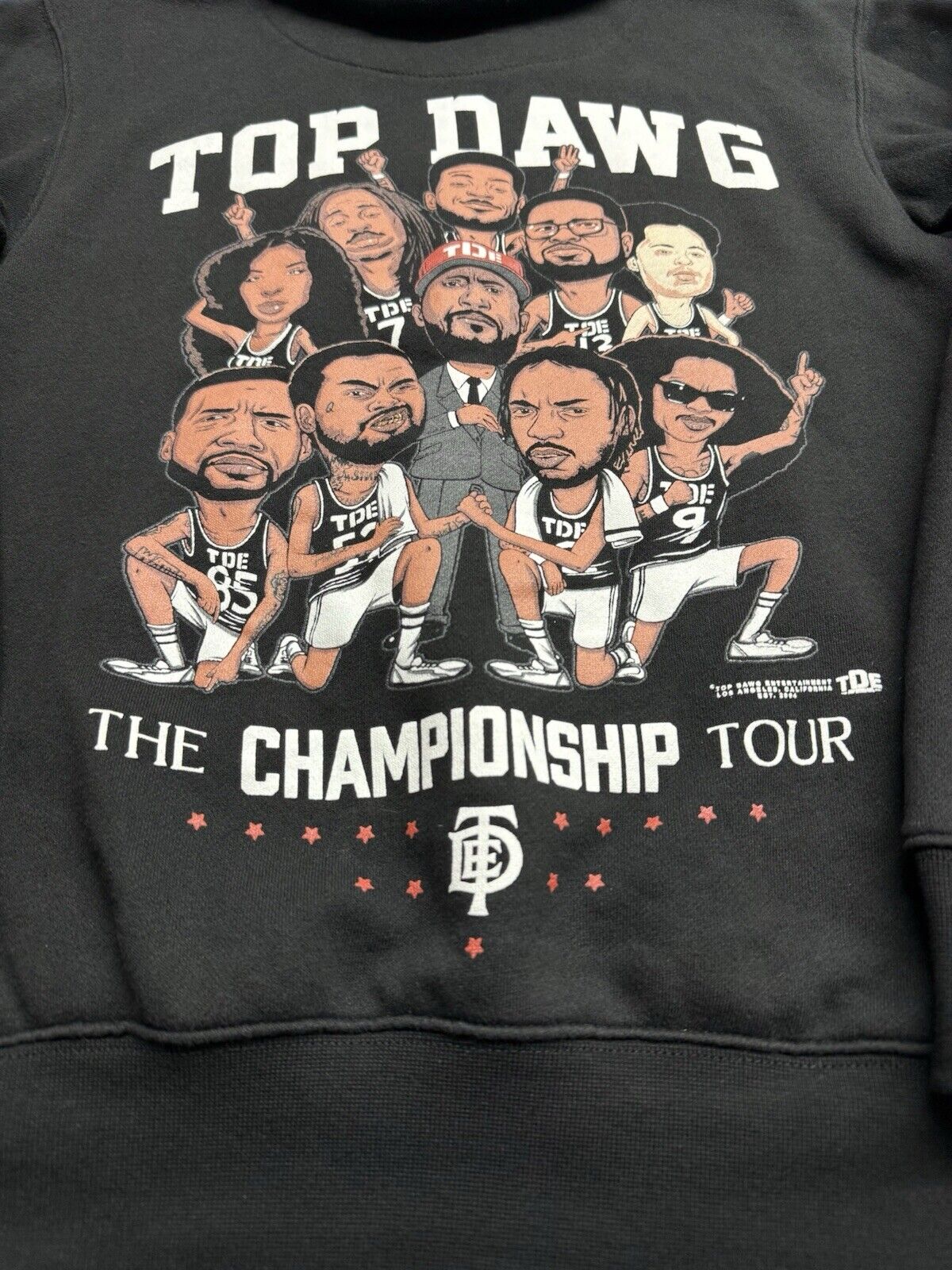 2019 TDE Top Dawg Entertainment Kendrick the Championship Tour Hoodie Small - thriftgoblin