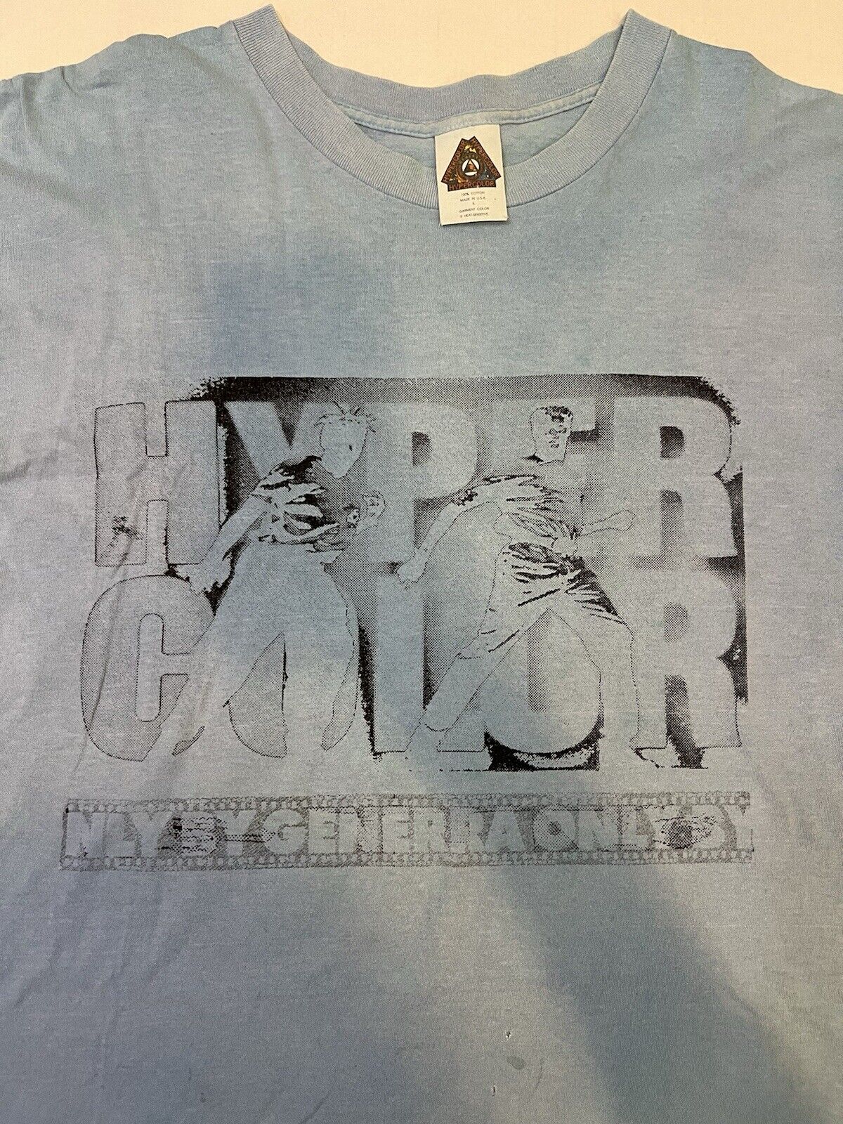 Vintage Hypercolor Generra Graphic T-Shirt Men’s Large Blue Color Changing READ