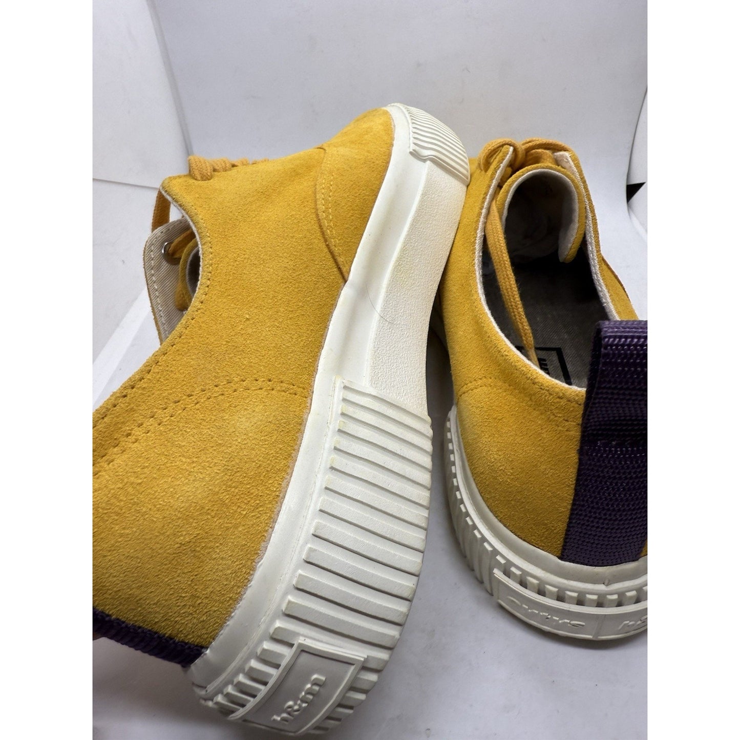 Eytys x H&M Mustard Yellow Suede Low Top Sneakers Size 6 EUR 38 Indie Leather 70