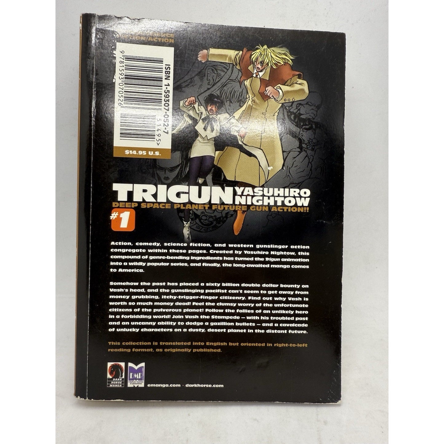 Trigun Volume Vol. 1 Manga by Yasuhiro Nightow English Dark Horse Manga 2003