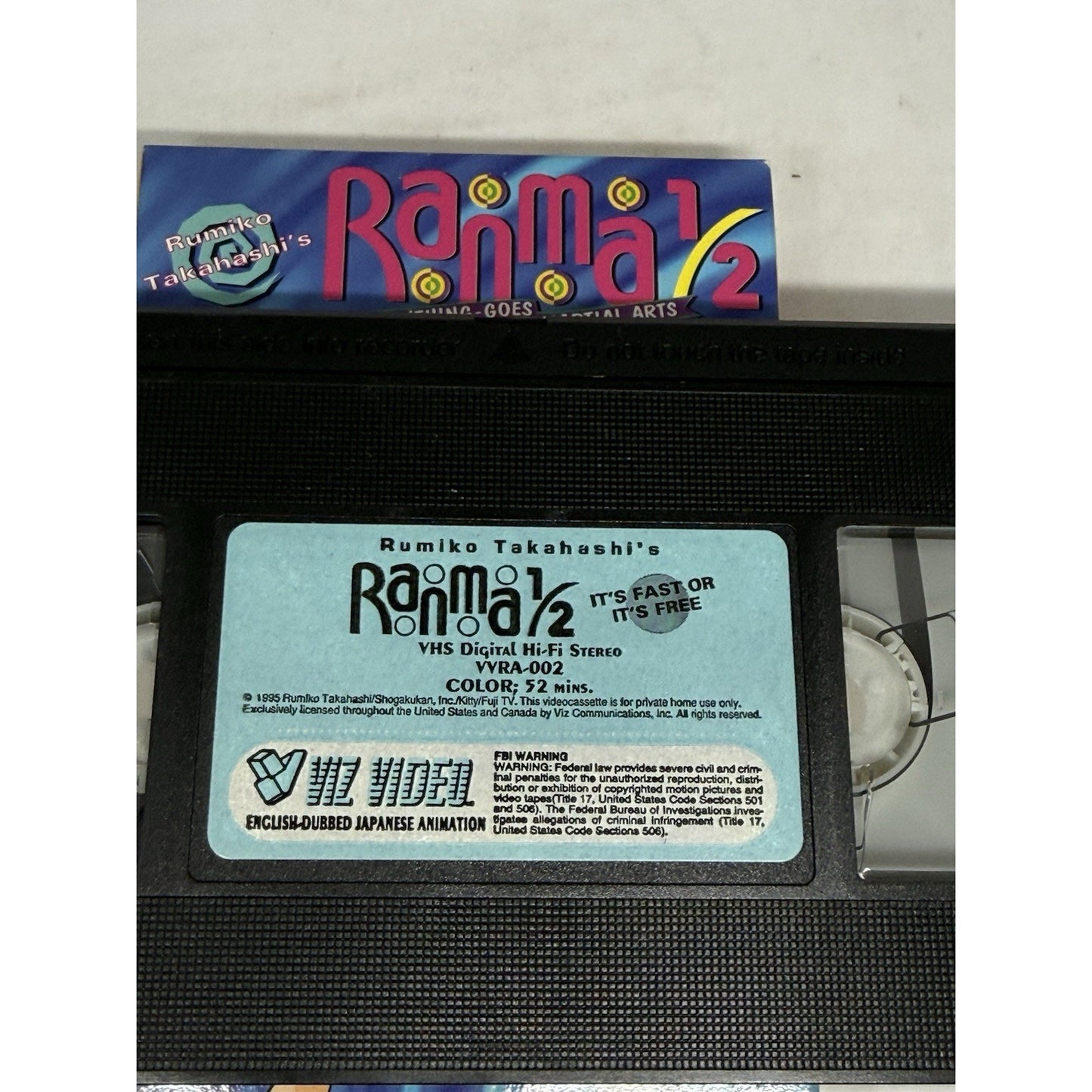 Ranma 1/2 Its Fast or Its Free VHS Viz Video Rumiko Takahashi Anime English Dub