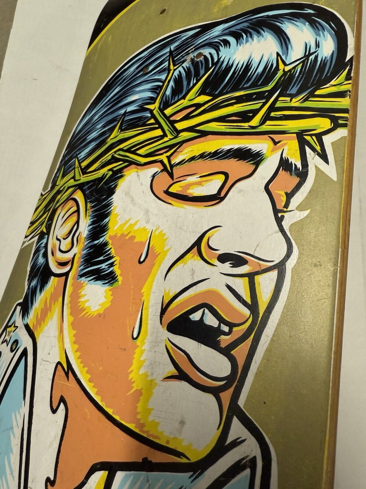 90’s Human Skateboards Elvis Jesus Christ Board SOLD OUT Collector Piece Graphic - thriftgoblin