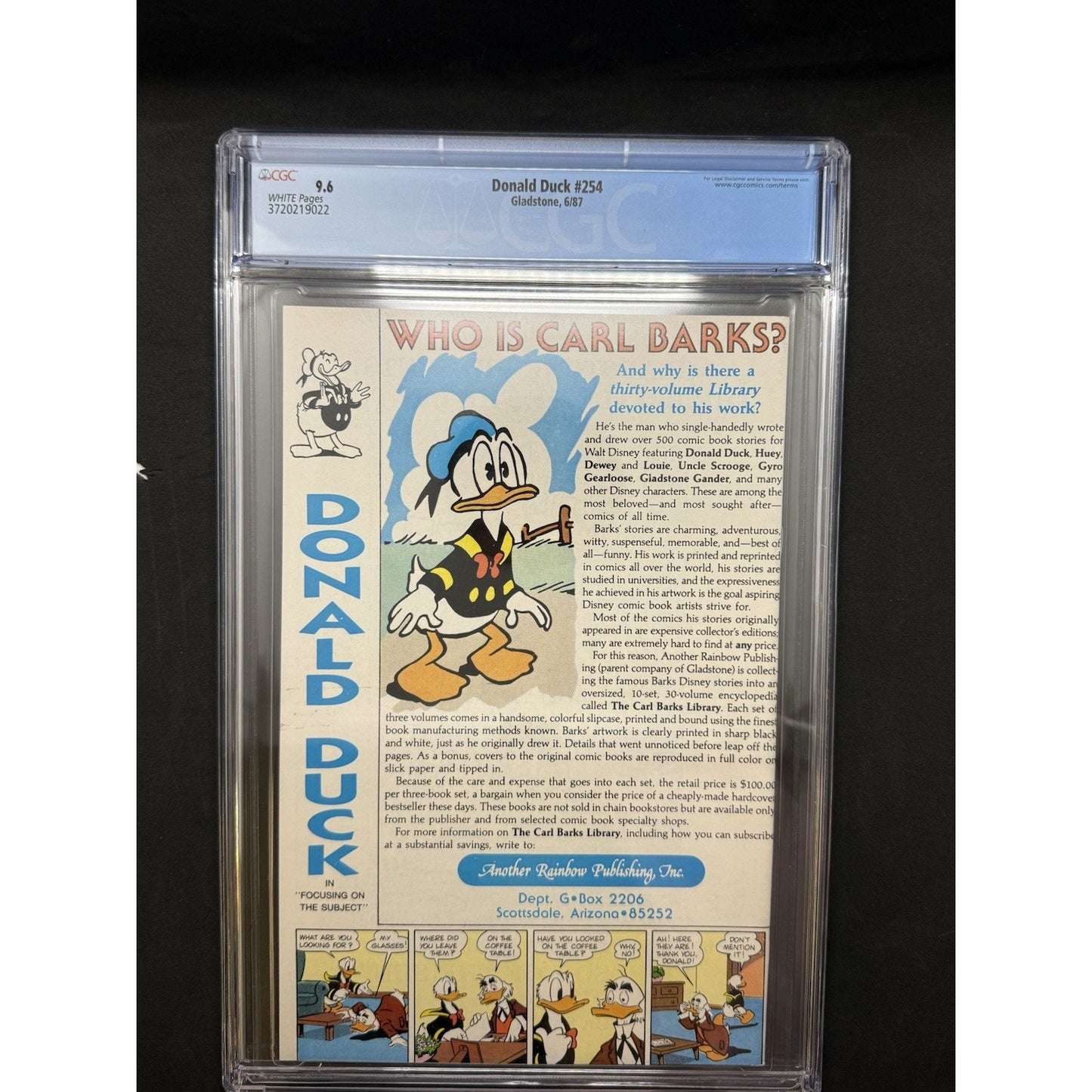 Donald Duck #254 CGC 9.6 | Gladstone 1987 | White Pages | Classic Duck Western