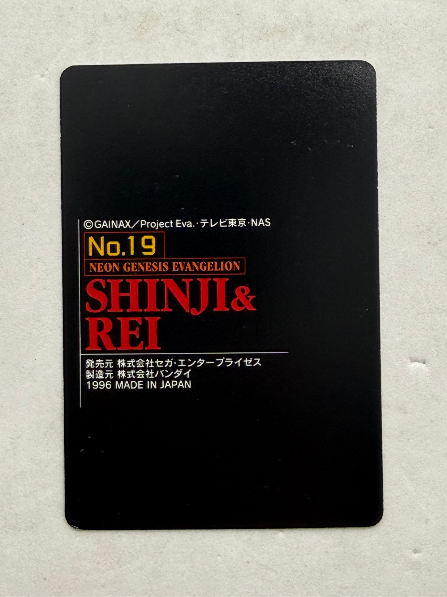 Neon Genesis Evangelion Shinji Rei Card No.19 1996