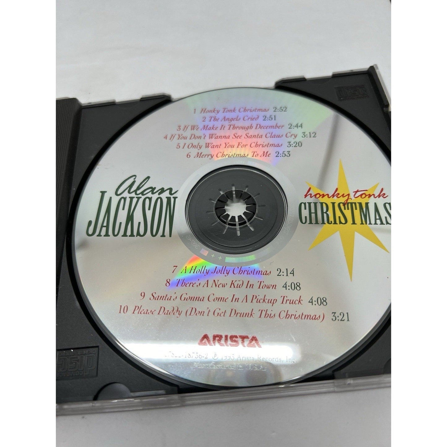 Alan Jackson Honky Tonk Christmas CD 1993 Arista Country Holiday Album Tested - thriftgoblin