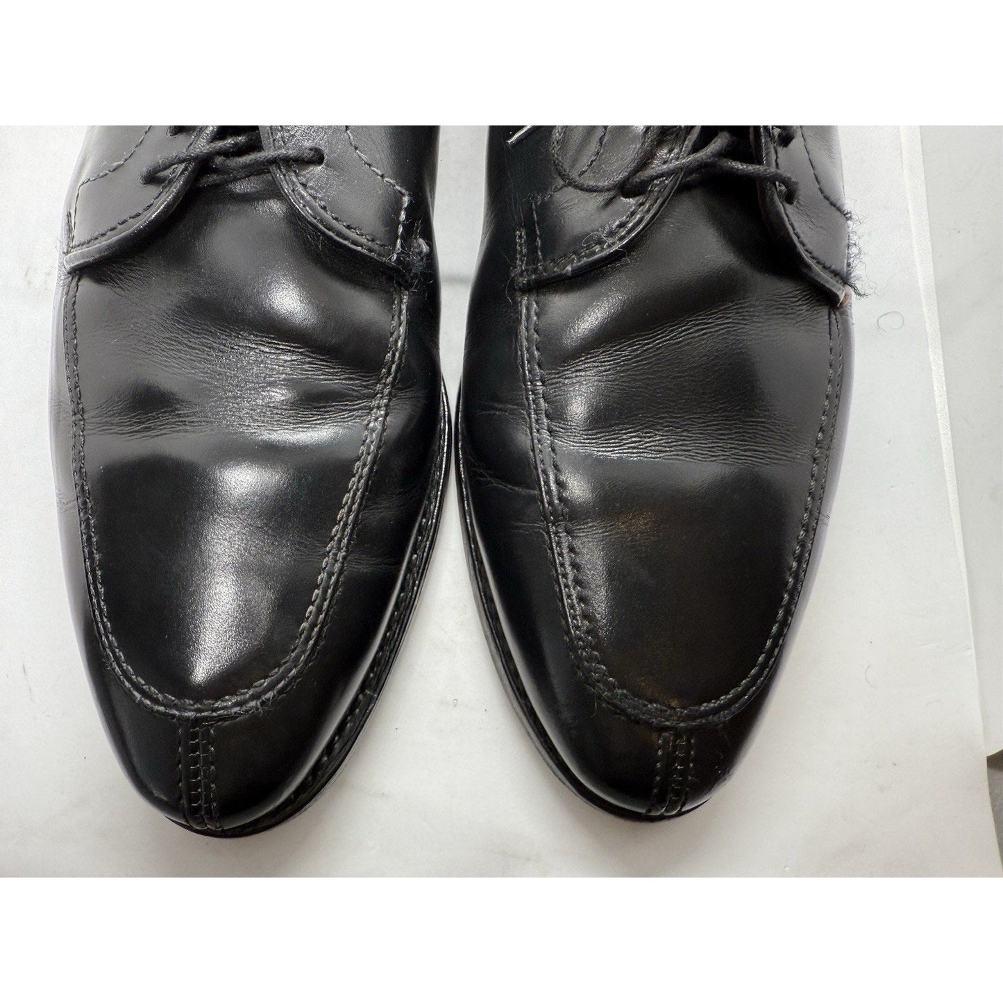 Allen Edmonds LaSalle Black Leather Apron Toe Derby Dress Shoes Men’s 12 D USA - thriftgoblin