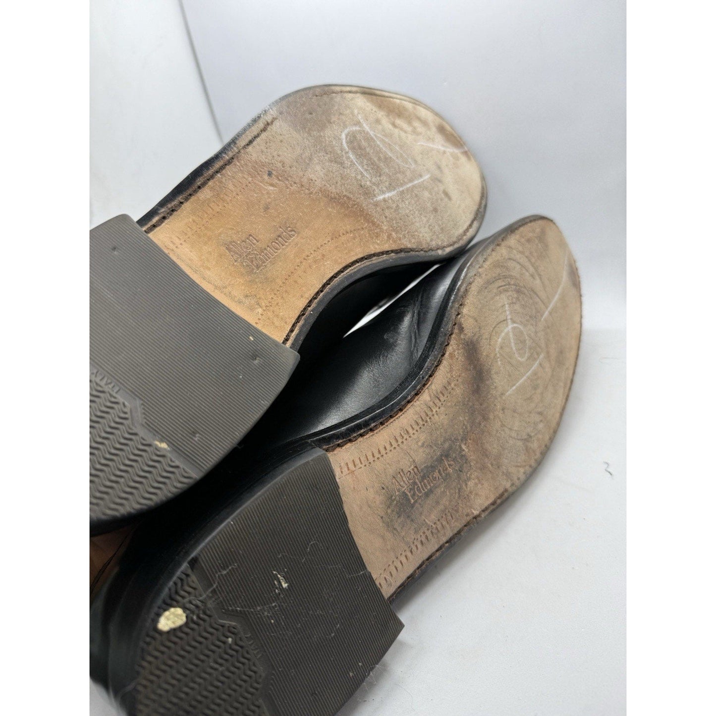 Allen Edmonds LaSalle Black Leather Apron Toe Derby Dress Shoes Men’s 12 D USA - thriftgoblin