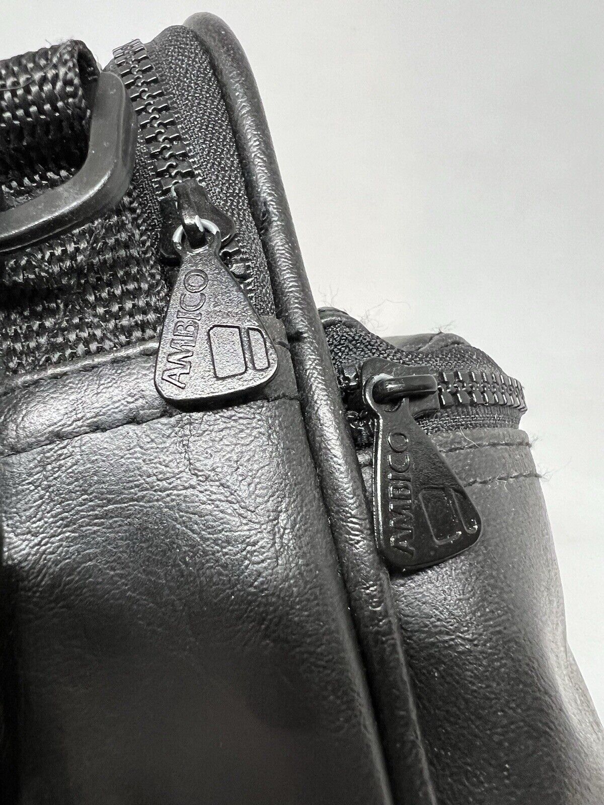 Ambico Camera Case Zip Up With Strap Black 35mm Cameras Leather Mini Backpack - thriftgoblin