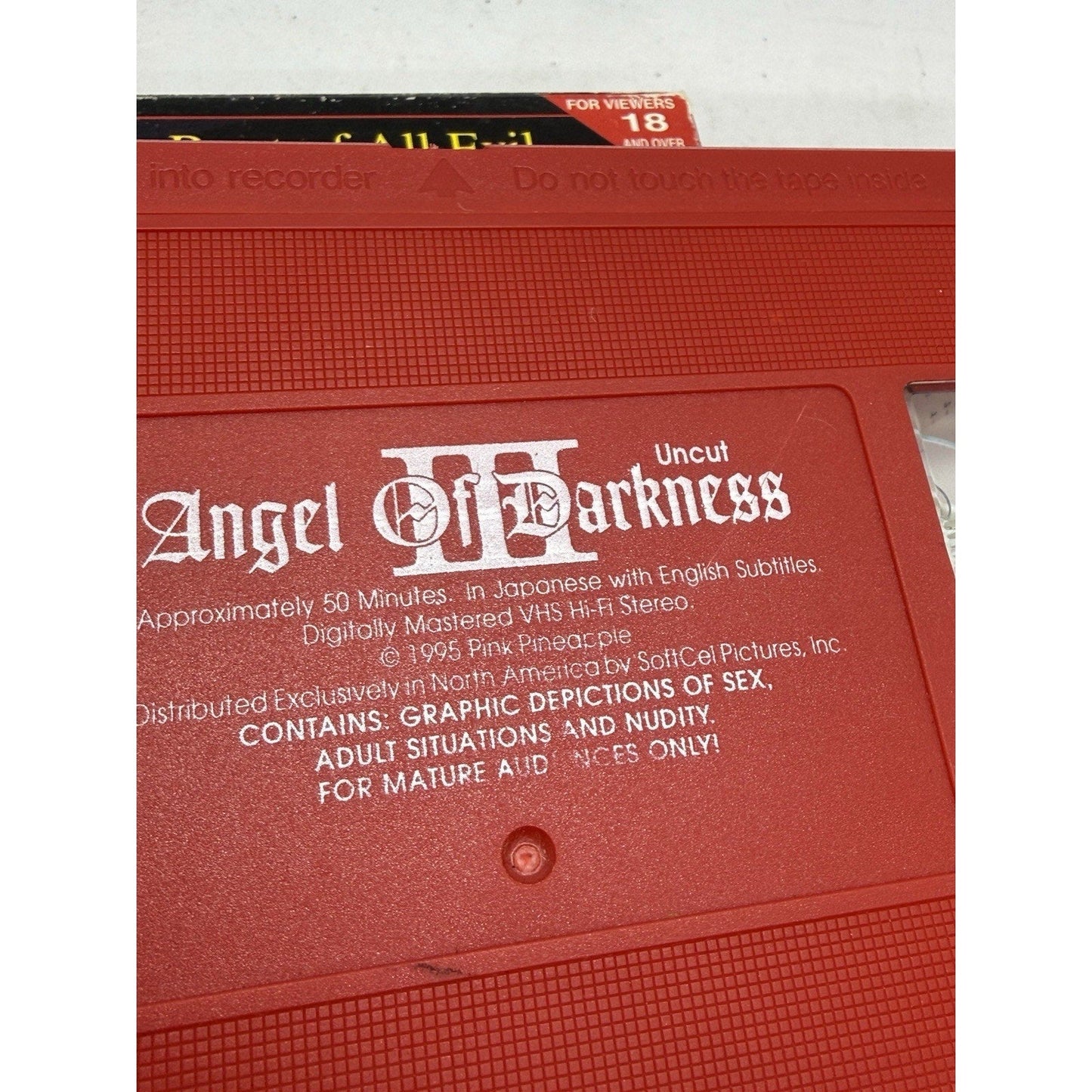 Angel of Darkness III VHS Red Tape Variant SoftCel 1995 Vintage Anime Tested - thriftgoblin