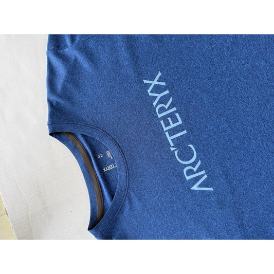 Arc’teryx Centre SS Men’s T-Shirt Blue Heather Medium Climbing Tee Sold Out Rare - thriftgoblin
