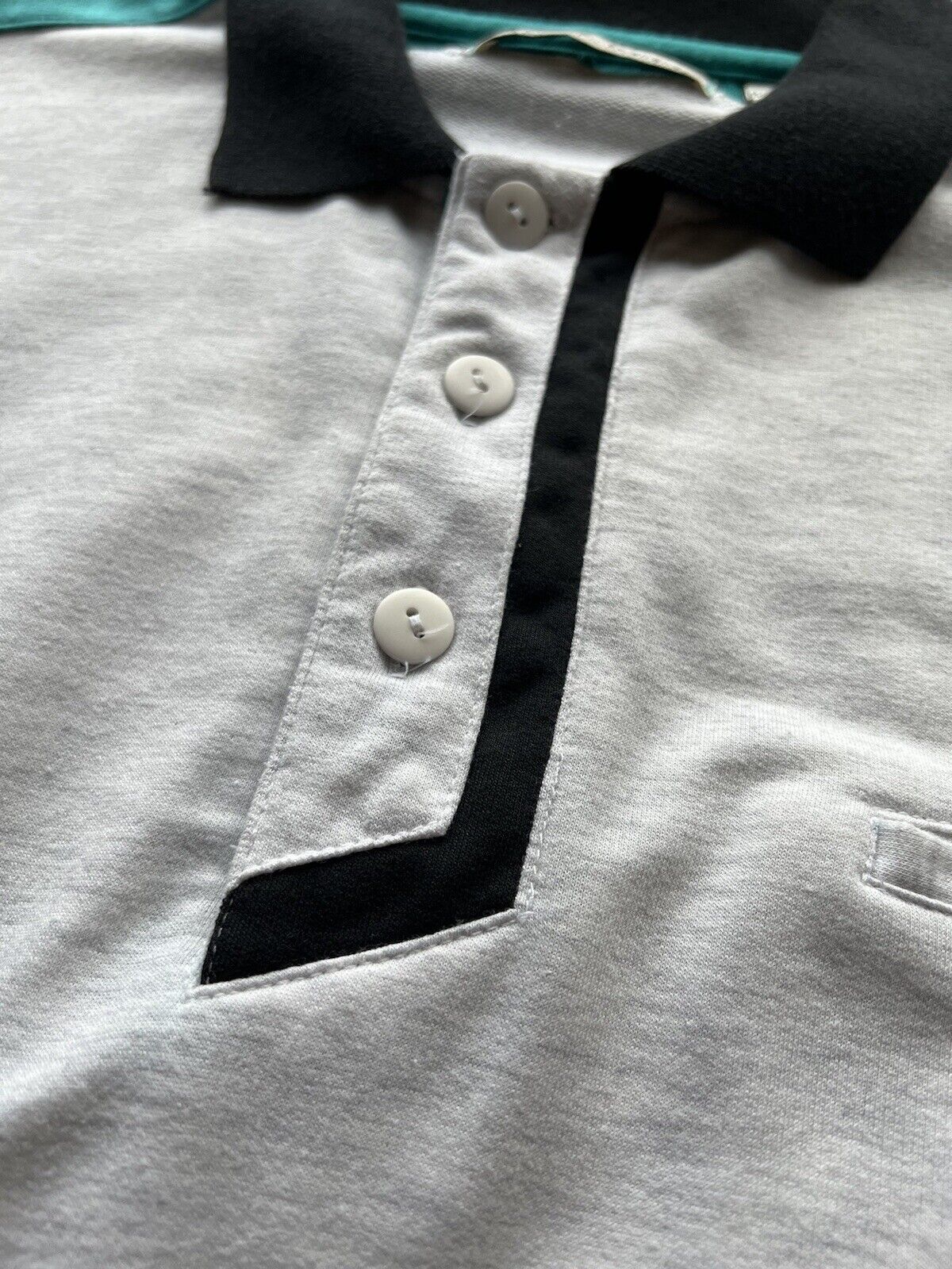 Ash Creek Trading Mens XL Gray Long Sleeve Polo Shirt Hipster Indie Retro Rugby - thriftgoblin