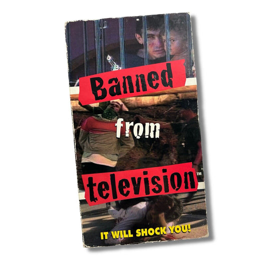 BANNED FROM TELEVISION TV SUPER RARE VHS TAPE 1998 (This Will Shock You!) - thriftgoblin