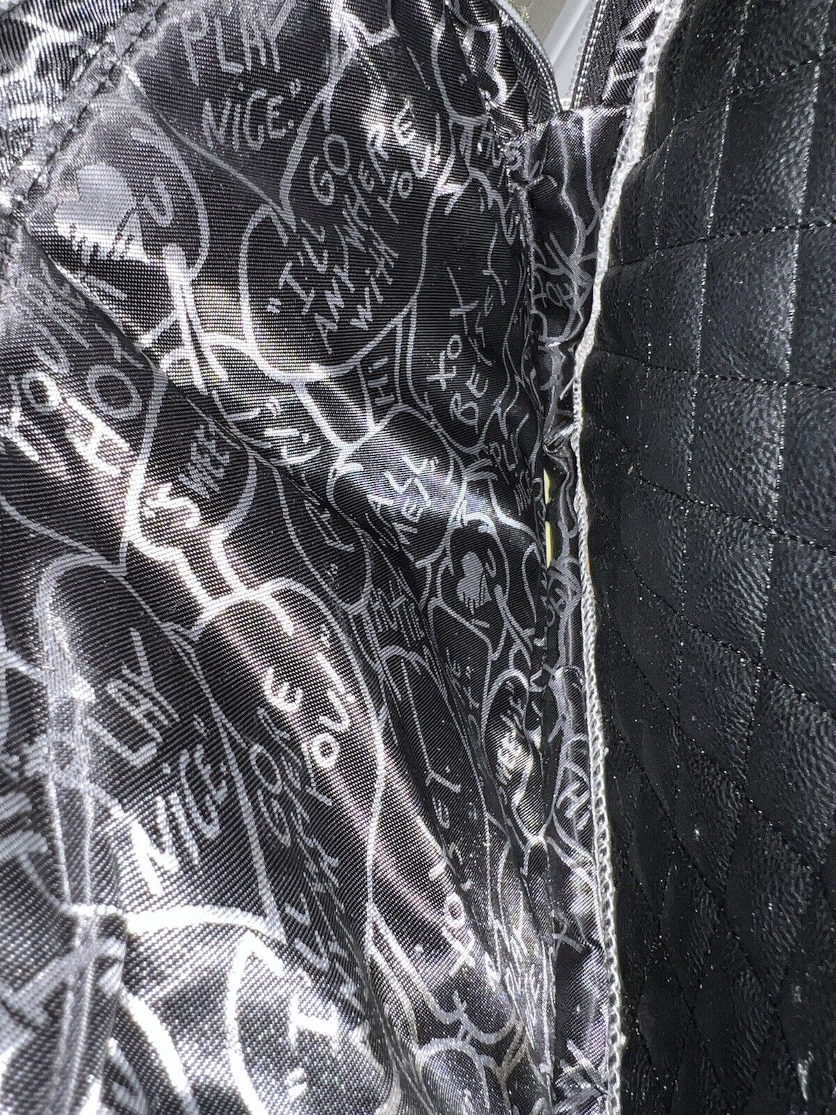 Betsey Johnson Pug Dog Quilted White And Black Faux Leather Backpack W Ball - thriftgoblin