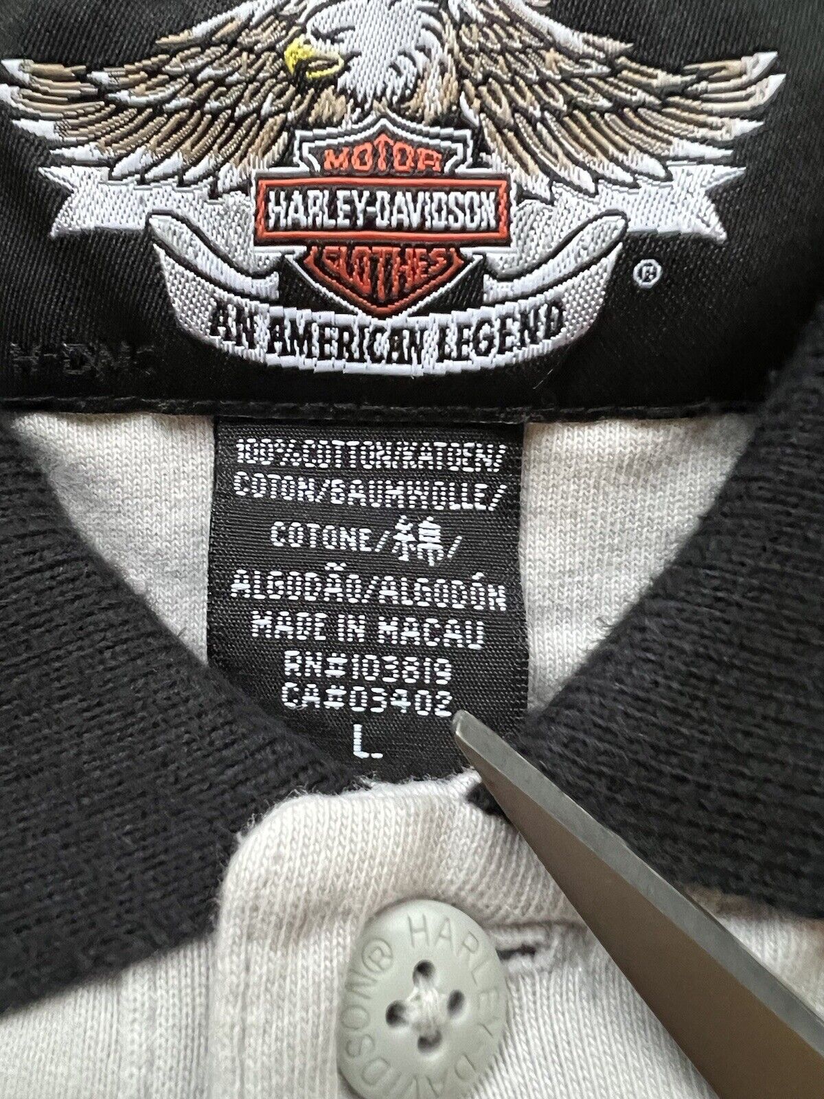 Bowler Harley Davidson Established 1903 Polo Shirt Men's Size Large SS Clean Fit - thriftgoblin