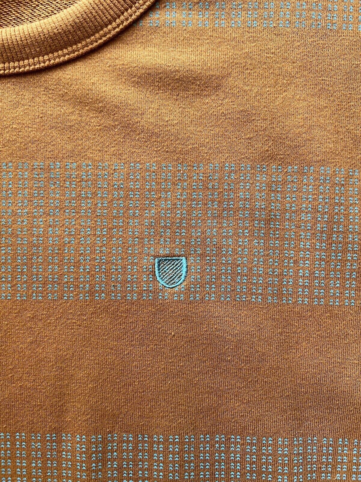 Brixton Sweatshirt Men L Orange Pullover Long Sleeve Round Neck Recycled Cotton - thriftgoblin