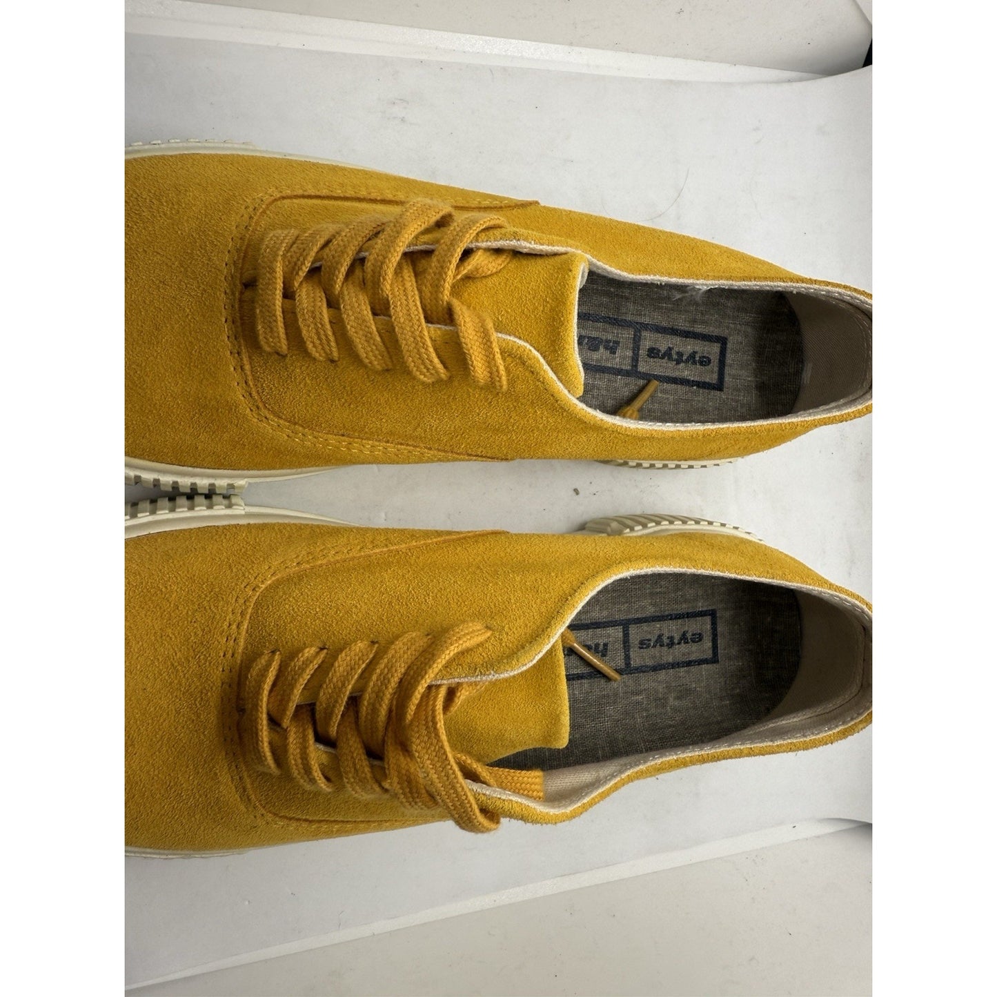 Eytys x H&M Mustard Yellow Suede Low Top Sneakers Size 6 EUR 38 Indie Leather 70