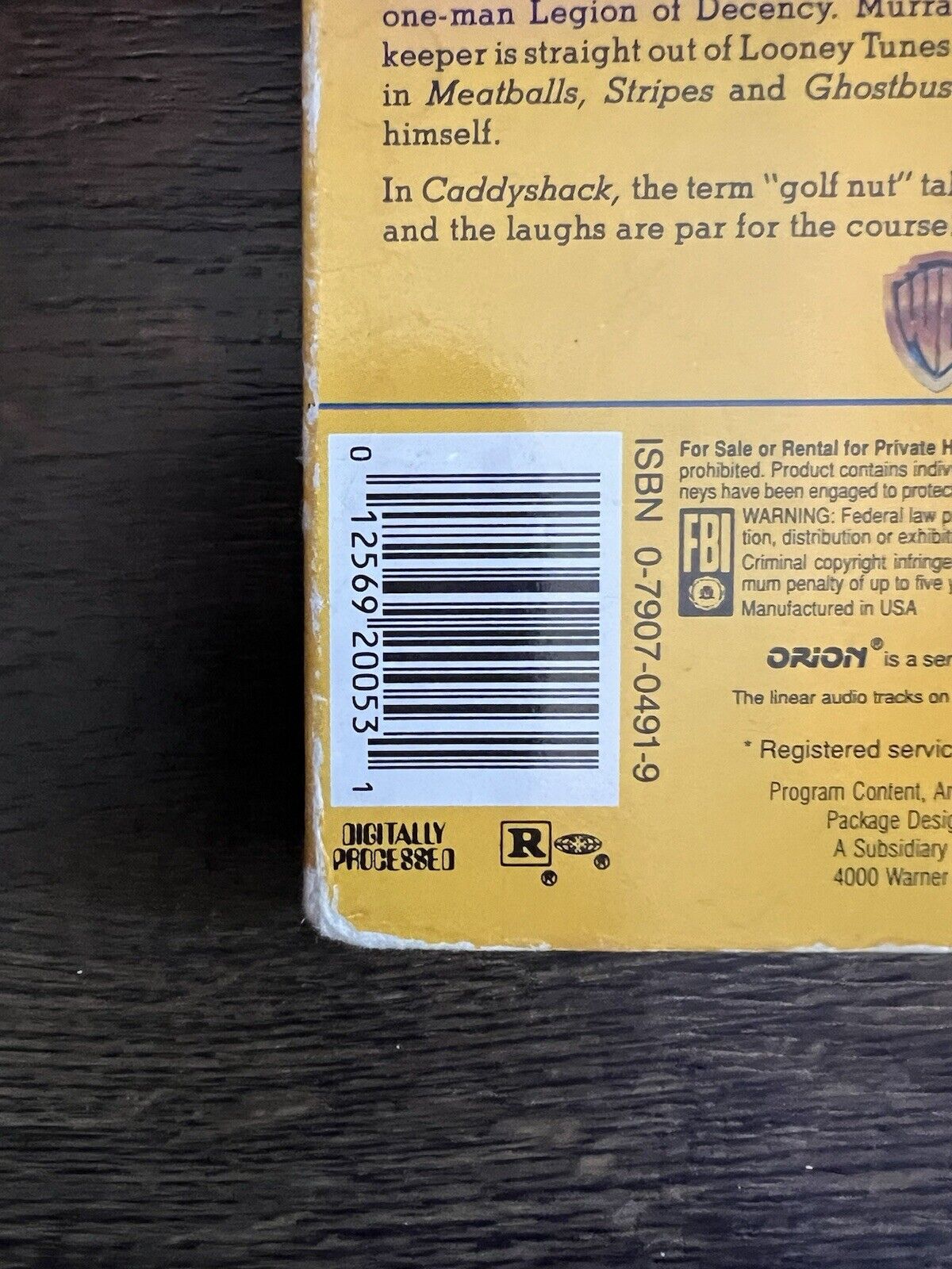 Caddyshack Movie VHS Tape Chevy Chase Rodney Dangerfield Bill Murray 1980 Tested - thriftgoblin