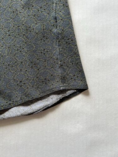 Calvin Klein Jeans Shirt Mens Large Green Beige Short Sleeve Point Collar - thriftgoblin