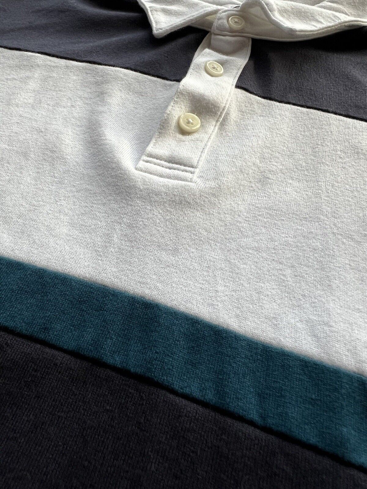 Calvin Klein Polo Shirt Mens Large Blue Retro Style Long Sleeve Collared - thriftgoblin