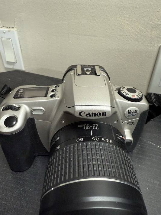 Canon Rebel 2000 Film Camera 28 - 80mm Auto Zoom Lens 420ex Speedlite Flash Bag - thriftgoblin