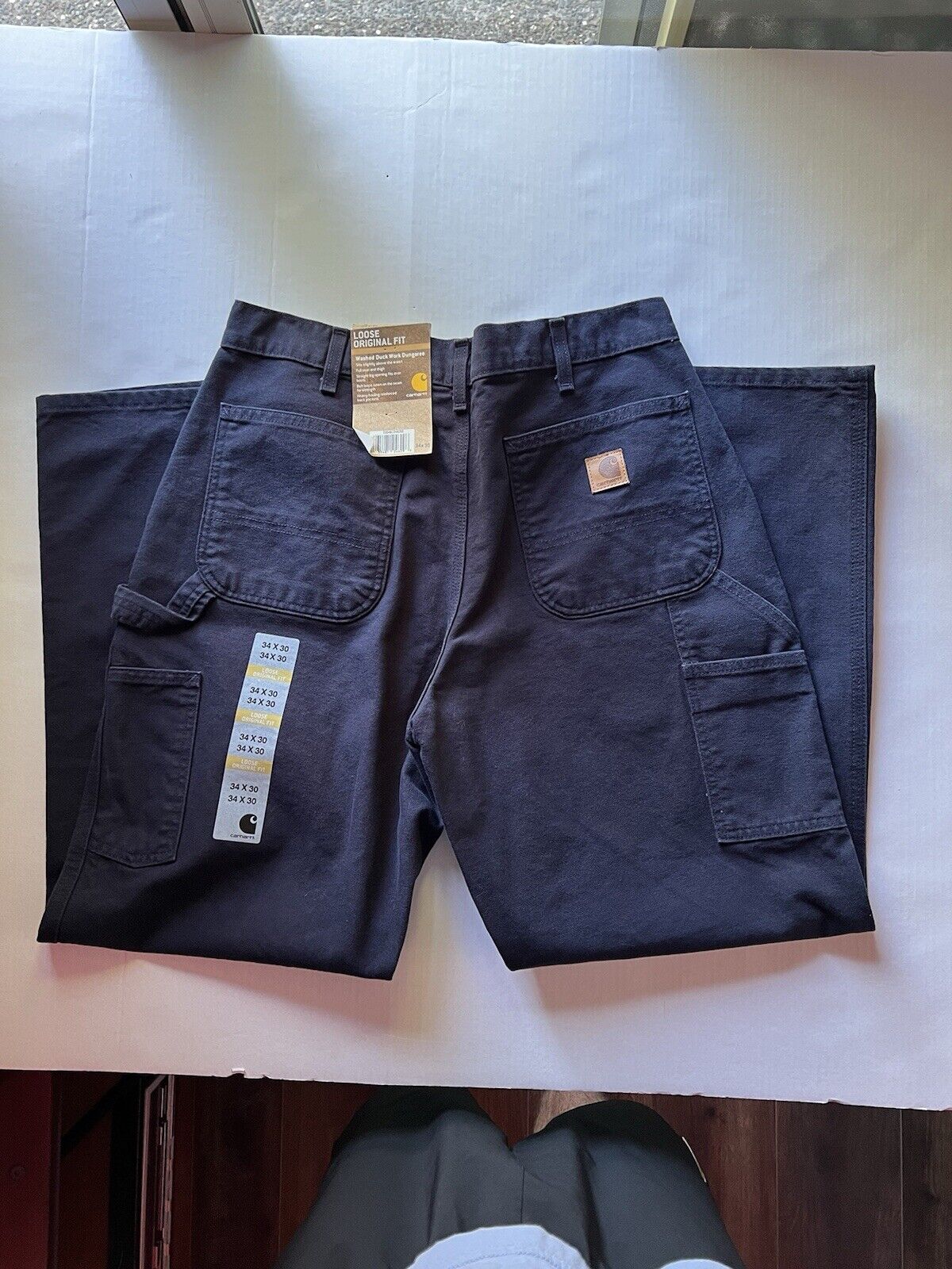 Carhartt Mens Blue Loose Original Fit 34 X 30. B11 - MDT Workwear Pants Denim New - thriftgoblin