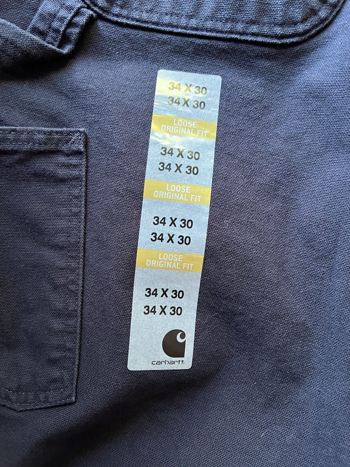 Carhartt Mens Blue Loose Original Fit 34 X 30. B11 - MDT Workwear Pants Denim New - thriftgoblin