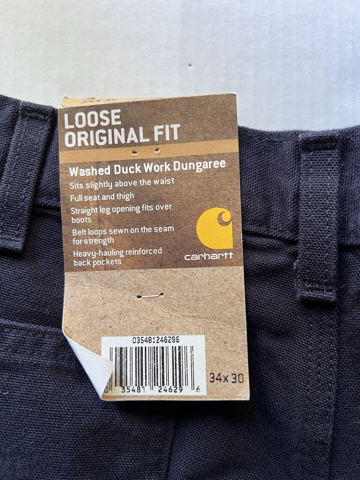 Carhartt Mens Blue Loose Original Fit 34 X 30. B11 - MDT Workwear Pants Denim New - thriftgoblin