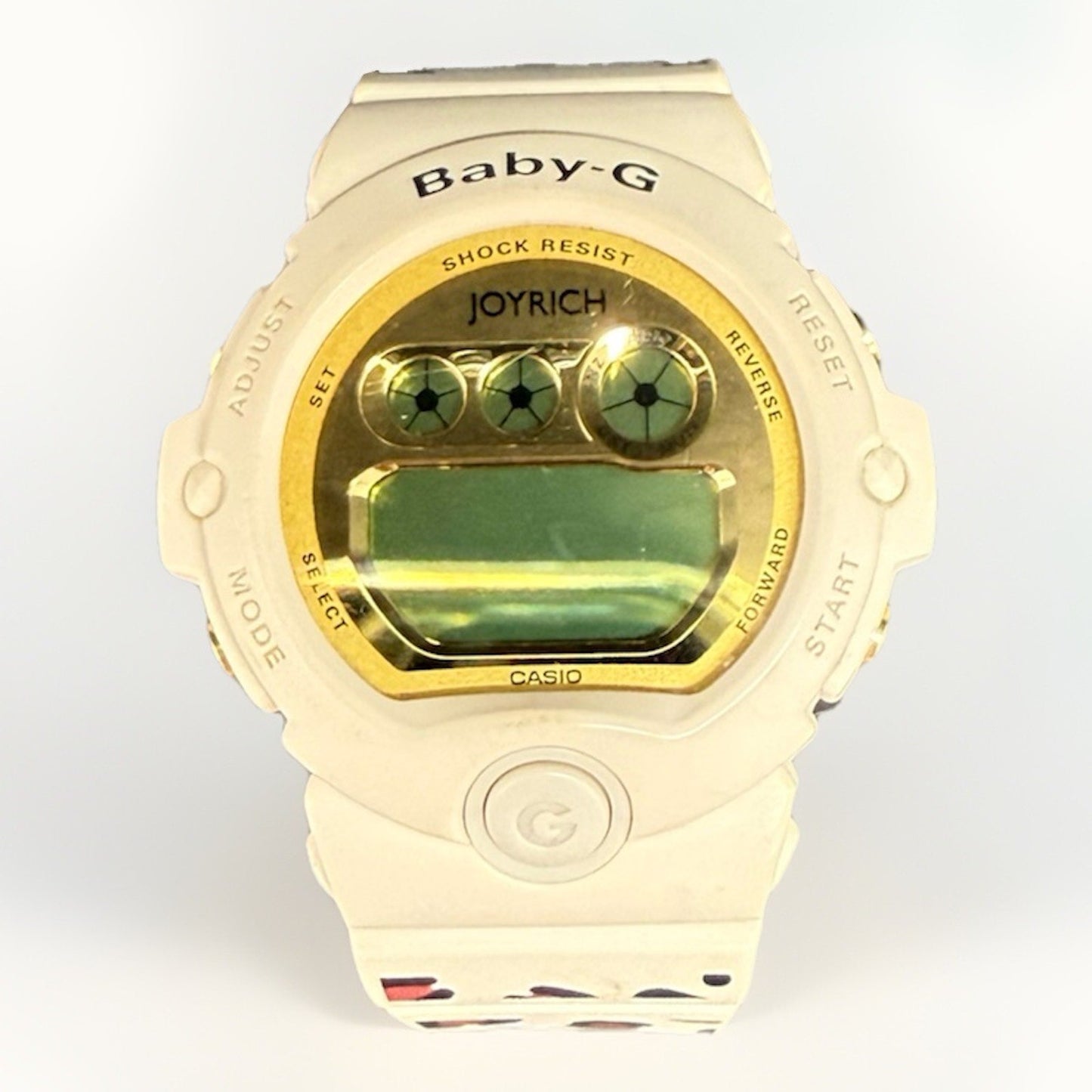 Casio Baby-G x Joyrich BG-6900JR White Leopard Gold Face Digital Watch Rare Cat