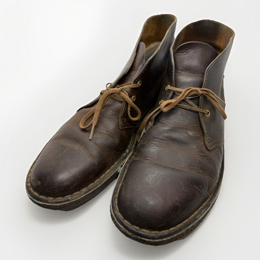Clarks Originals Desert Chukka Boot 26101682 M 11 Brown Leather Gum Sole Shoes - thriftgoblin