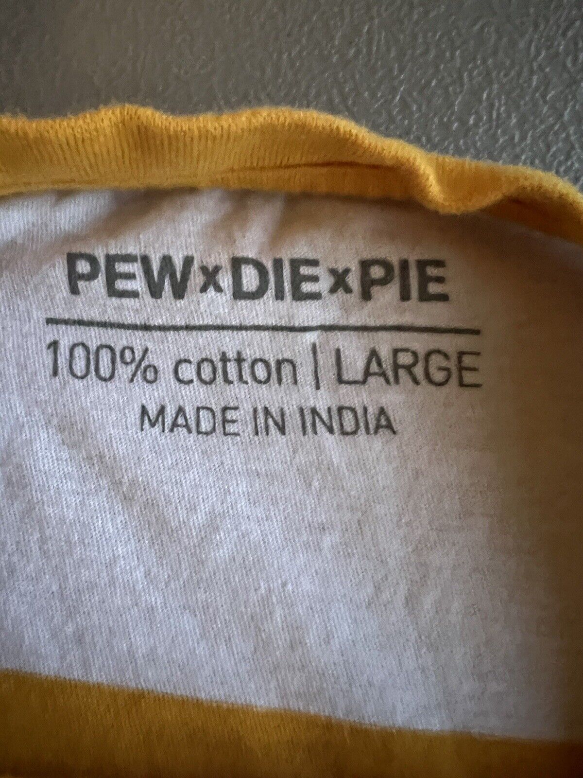 Club PewDiePie SIMP Shirt Small Yellow White Striped Youtube Merch Squirrels - thriftgoblin