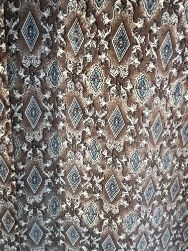 Colore Italia SILK Short Shirt ButtonUp Shirt Men M Brown Sharp Paisley Diamond - thriftgoblin