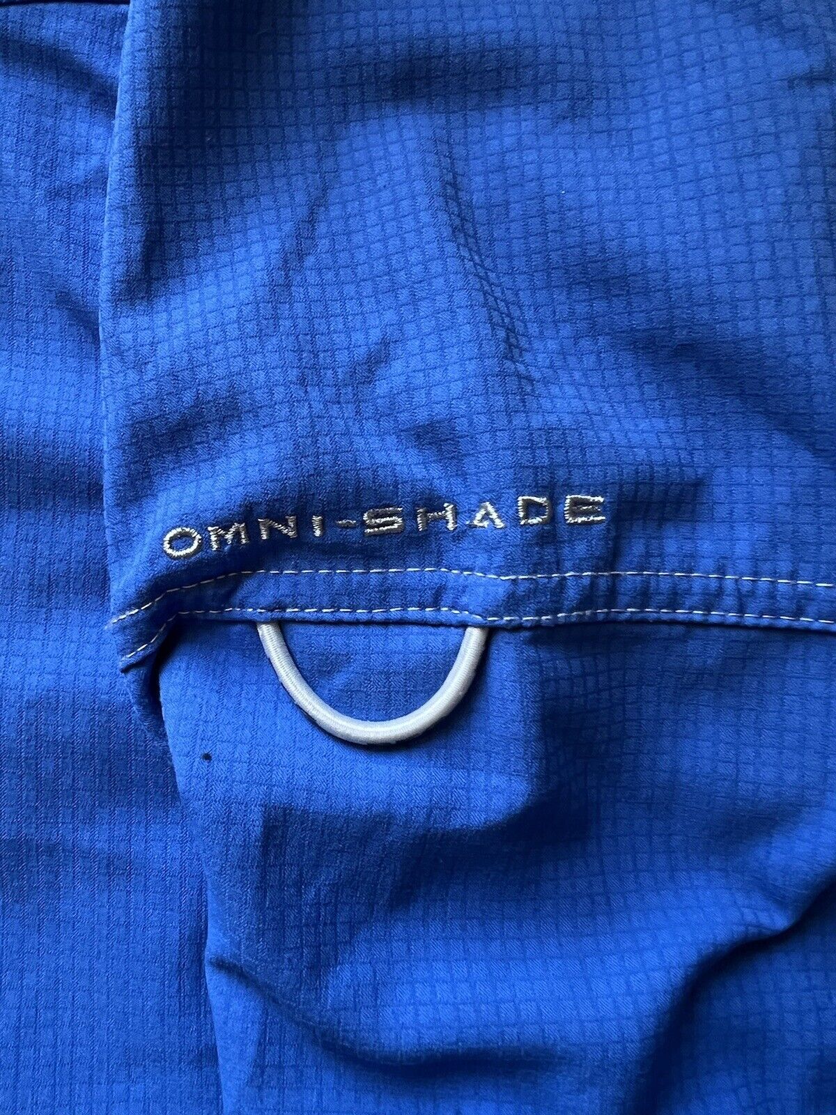 COLUMBIA Fishing Shirt Men's M PFG Bright Blue Vented Back Panel UPF 50 Sun - thriftgoblin