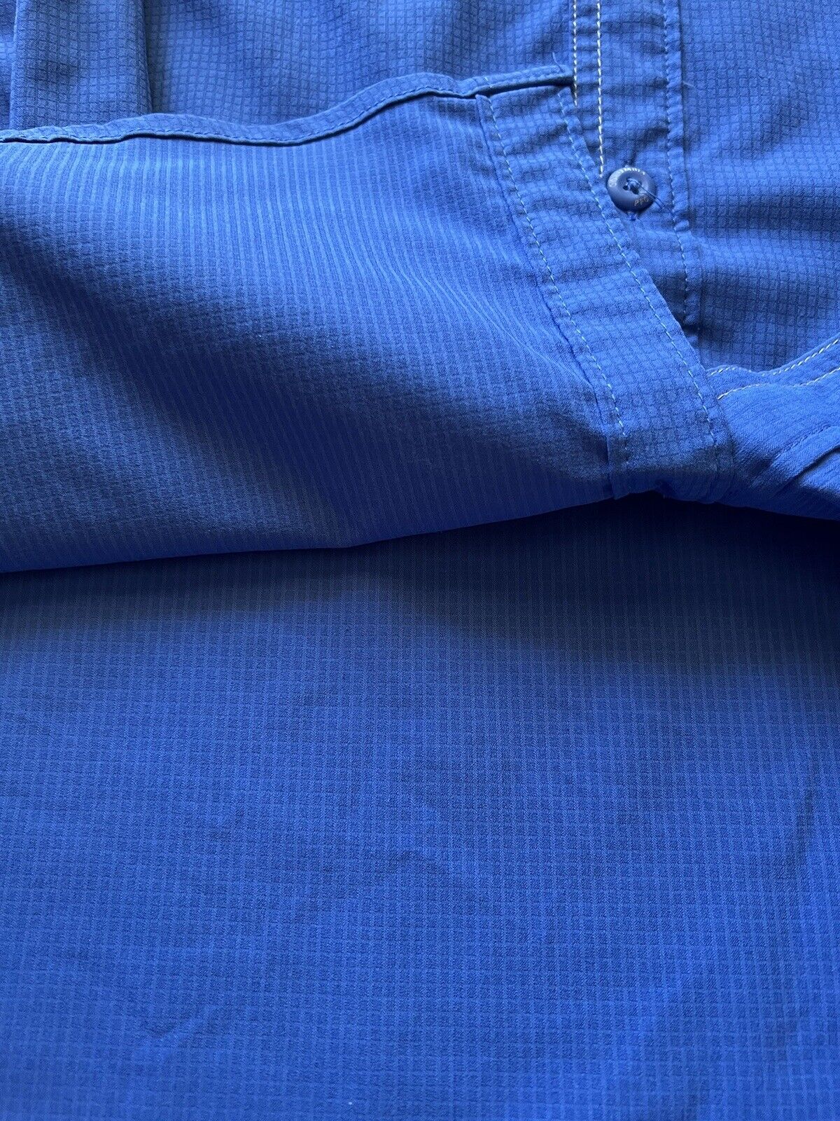 COLUMBIA Fishing Shirt Men's M PFG Bright Blue Vented Back Panel UPF 50 Sun - thriftgoblin